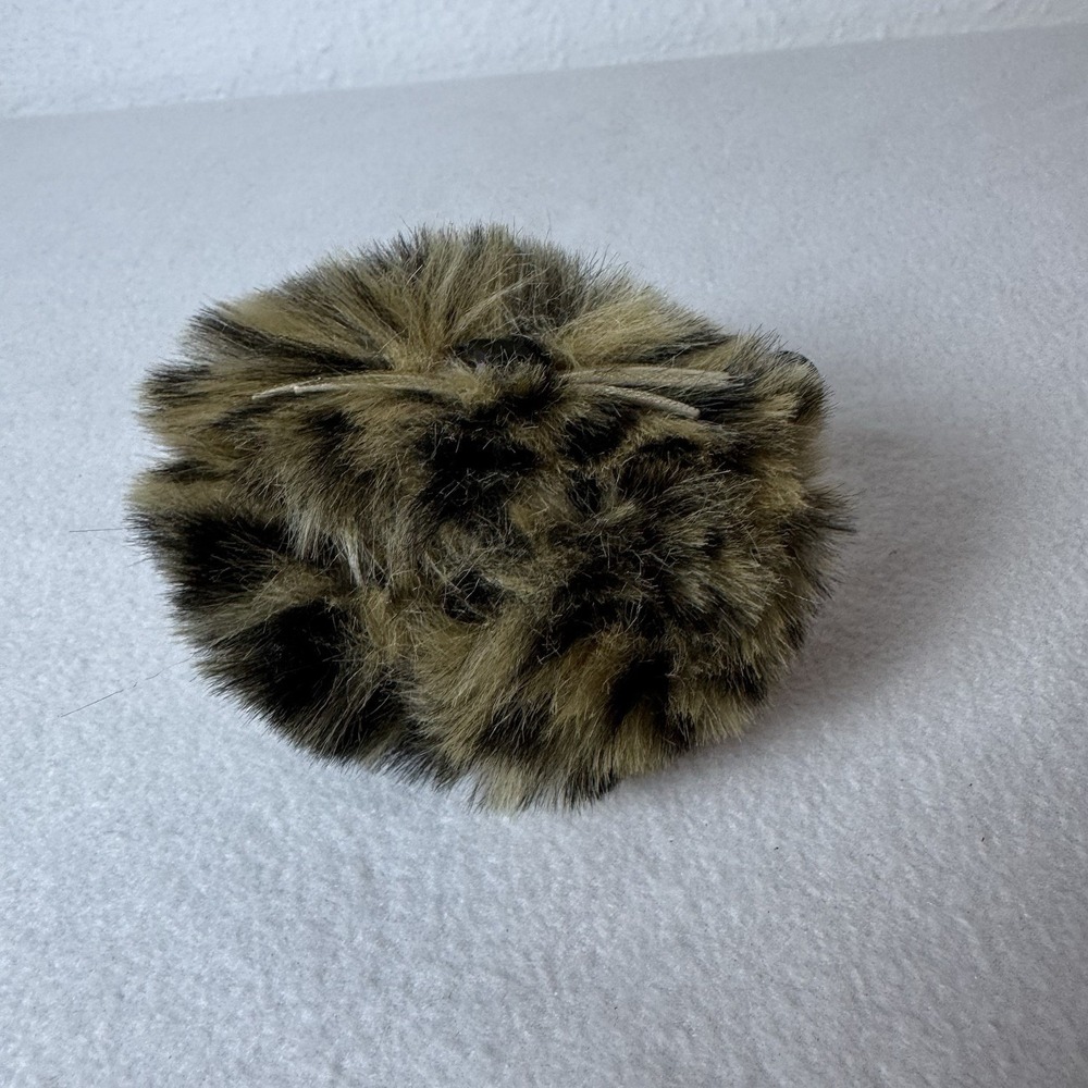 Kate Spade New York Cat Pouf Keychain Cheetah Bag Charm Soft Kitty Brown Black - Picture 7 of 11